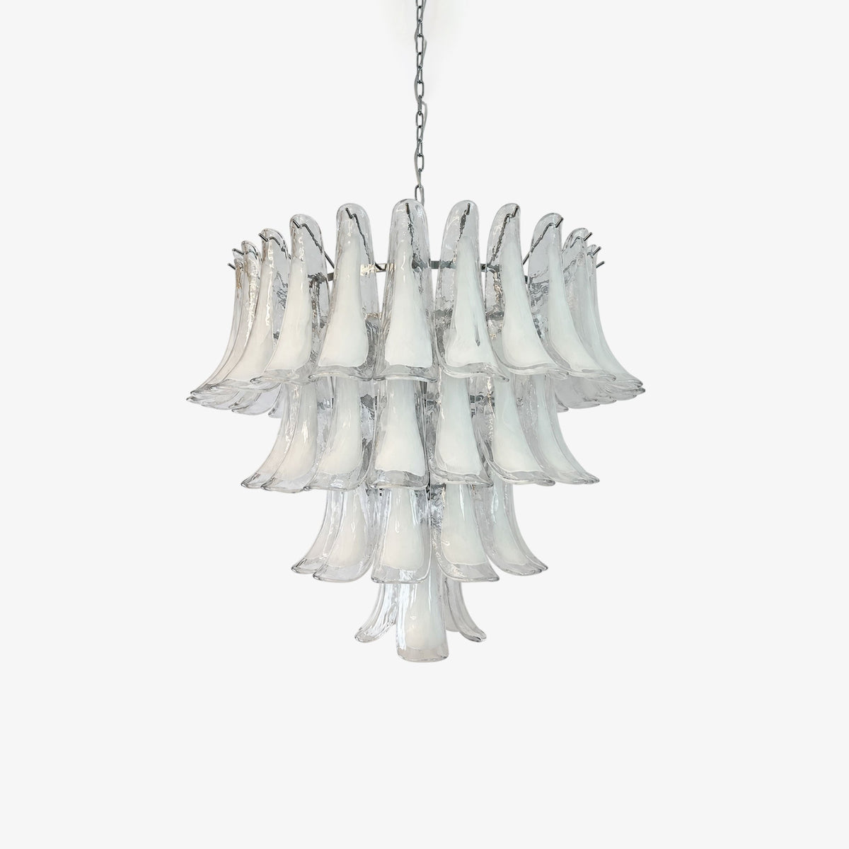 White Glass Petals Chandelier