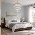 White Glass Petals Chandelier