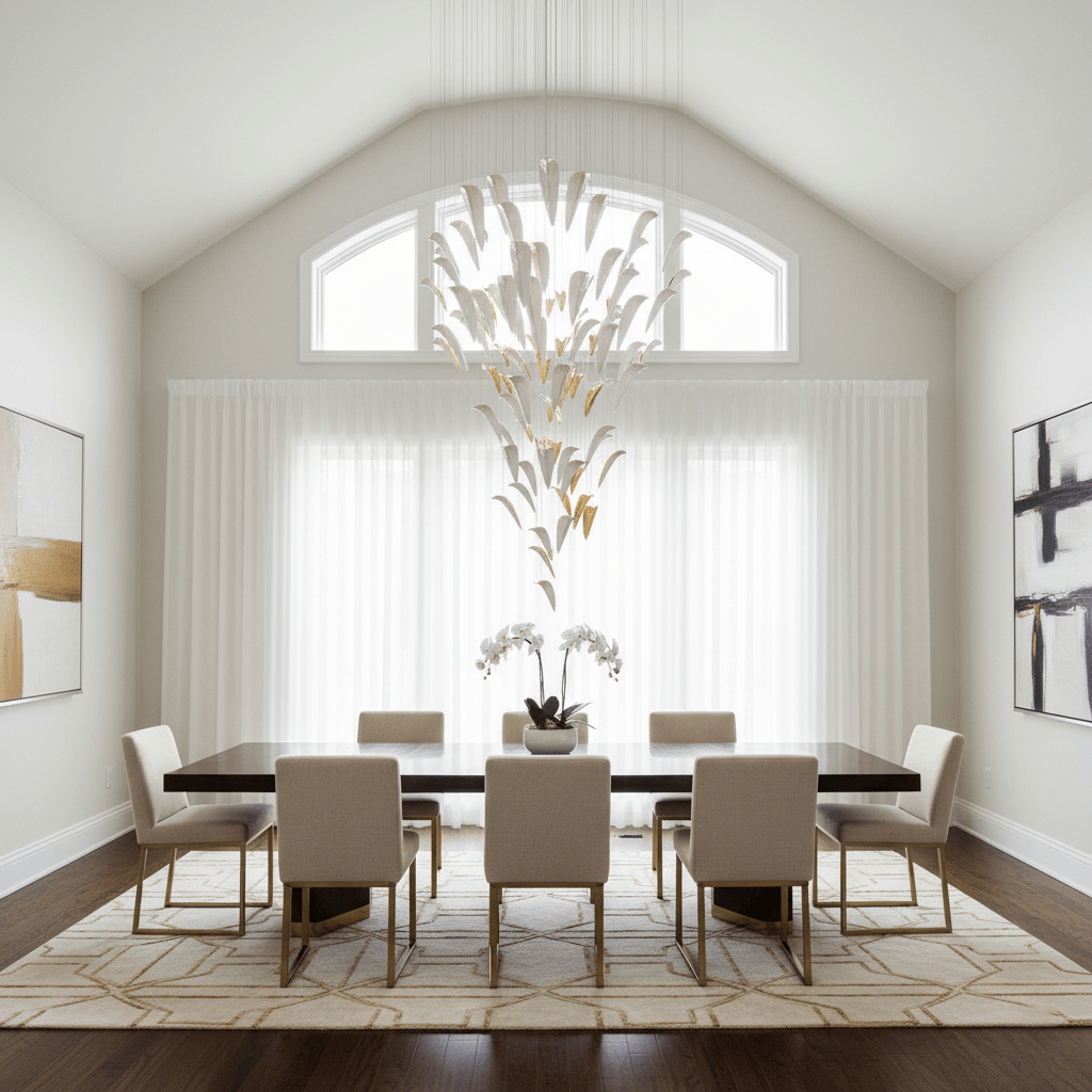 White Feather Art Deco Customize Chandelier