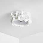 White Hydrangea Ceiling Lamp ∅ 15.7″ x H 9.1″ / Dia 40cm x H 23cm / White Ceiling lamp