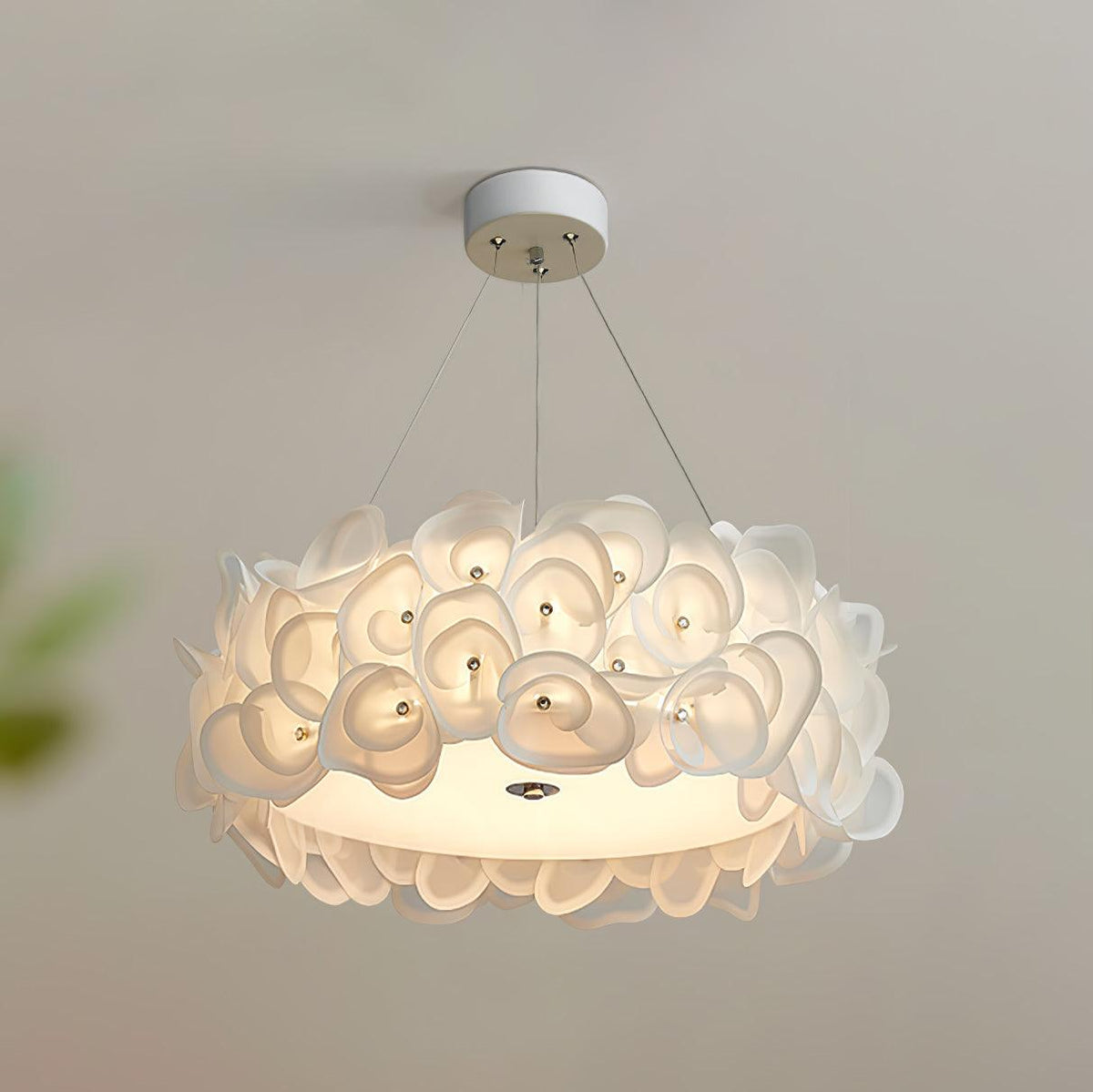 White Hydrangea Pendant Lamp ∅ 19.7″ x H 7.9″ / Dia 50cm x H 20cm / White Pendant light