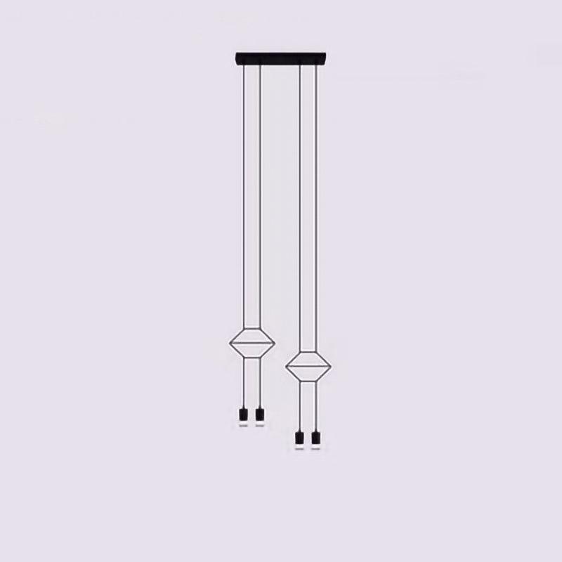 Line Art Pendant Light ∅ 17.7″ x H 78.7″ / Dia 45cm x H200cm / Black Pendant light