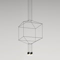 Geometric Lines Pendant Lamp 4 heads Square ∅ 17.7″ x H 78.7″ / Dia 45cm x H200cm / Black Chandelier