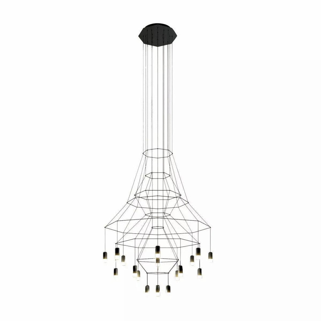 Lines Chandelier 20heads ? 47.2″ x H 78.7″ / Dia 120cm x H 200cm / Black Chandelier