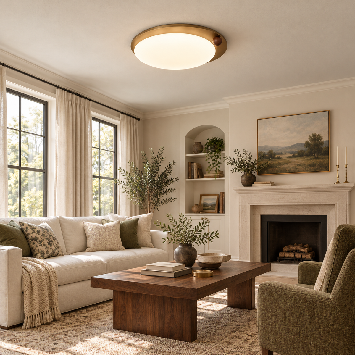 Wood Accent Ceiling Light