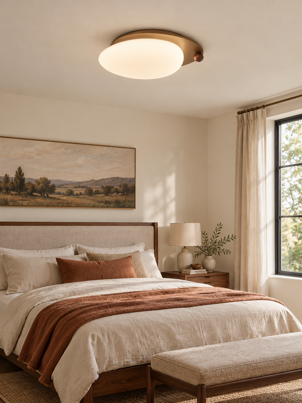 Wood Accent Ceiling Light