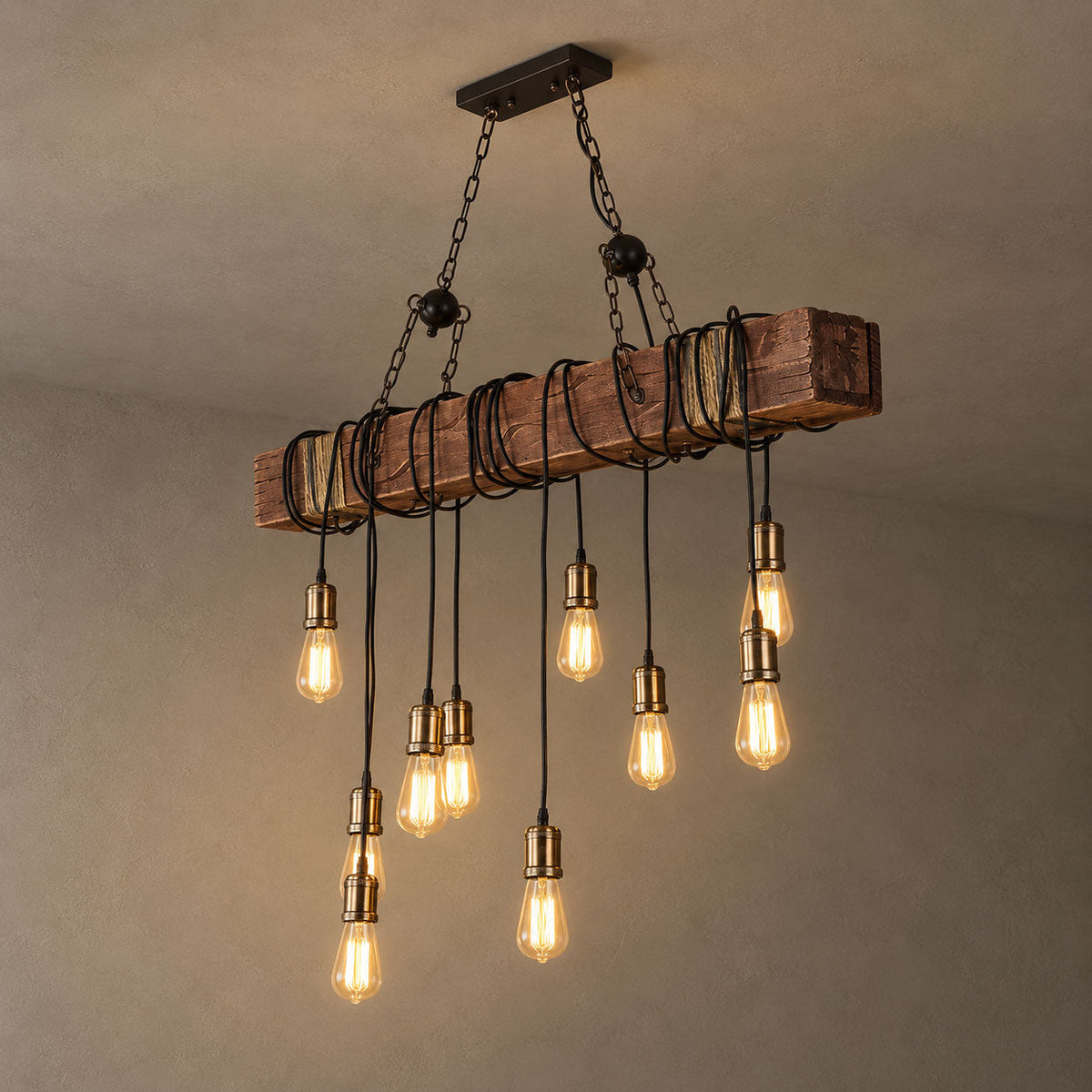 Wood Hanging Multi Chandelier
