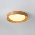 Double Half Round Ceiling Light ∅ 15.7″ x H 3.1″ / Dia 40cm x H 8cm / Nature wood grain / Warm Light Ceiling lamp