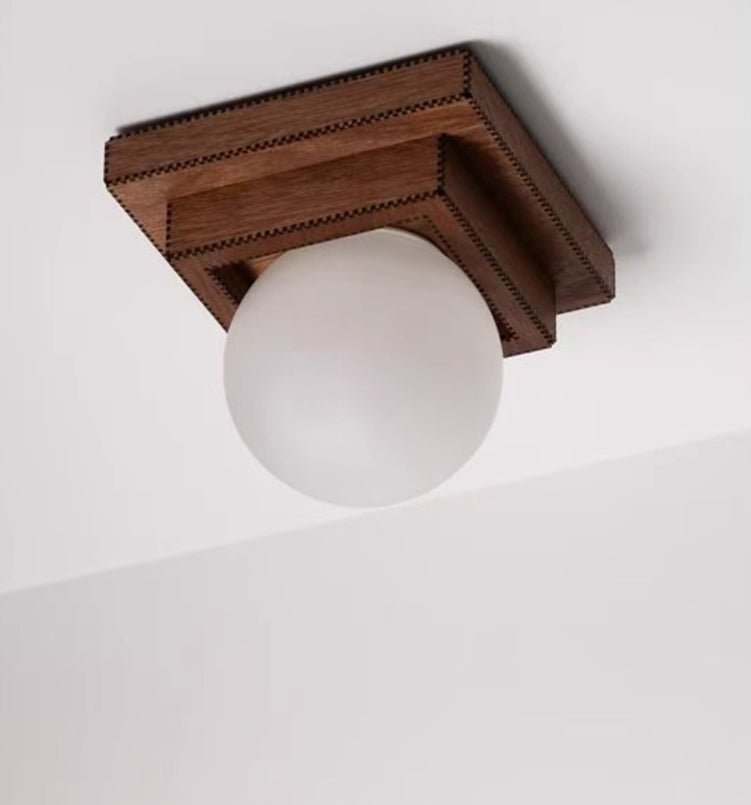 Wood Layered Globe Wall Sconce