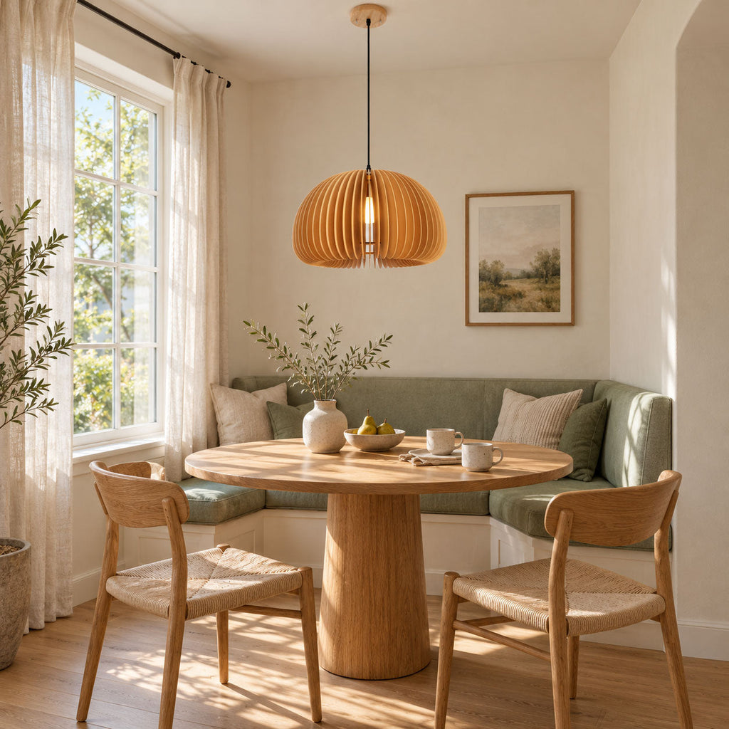 Wooden Pumpkin Pendant Lamp