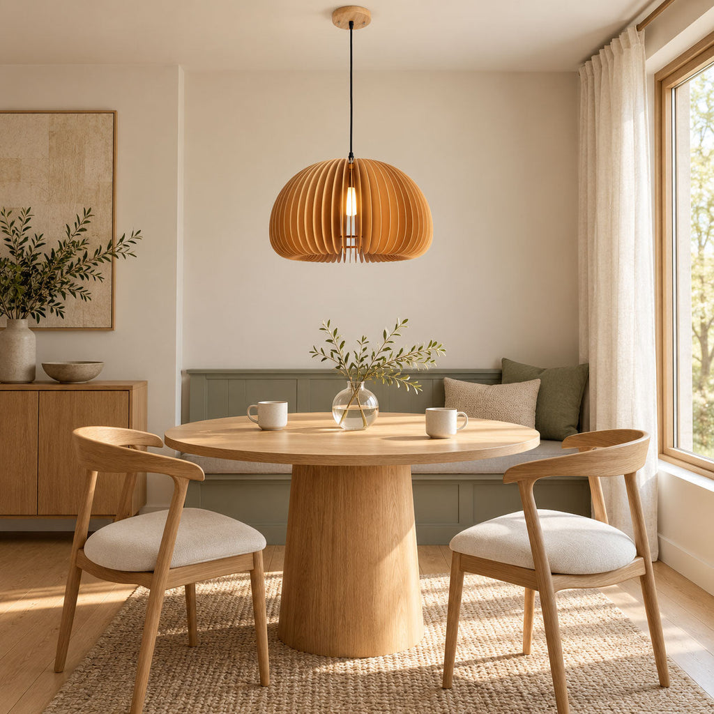 Wooden Pumpkin Pendant Lamp