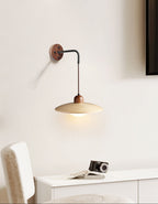 Wooden Saucer Wall Sconce