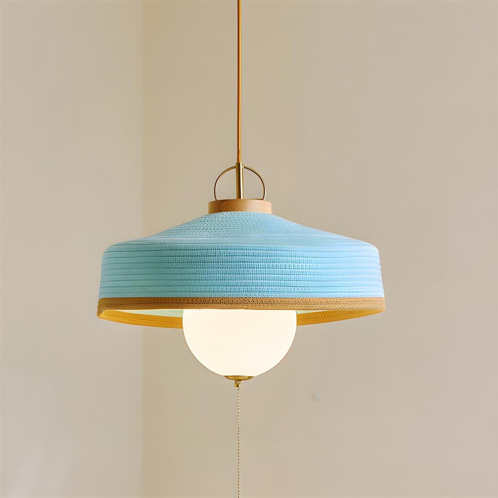 Woven Drum Globe Pendant Lamp