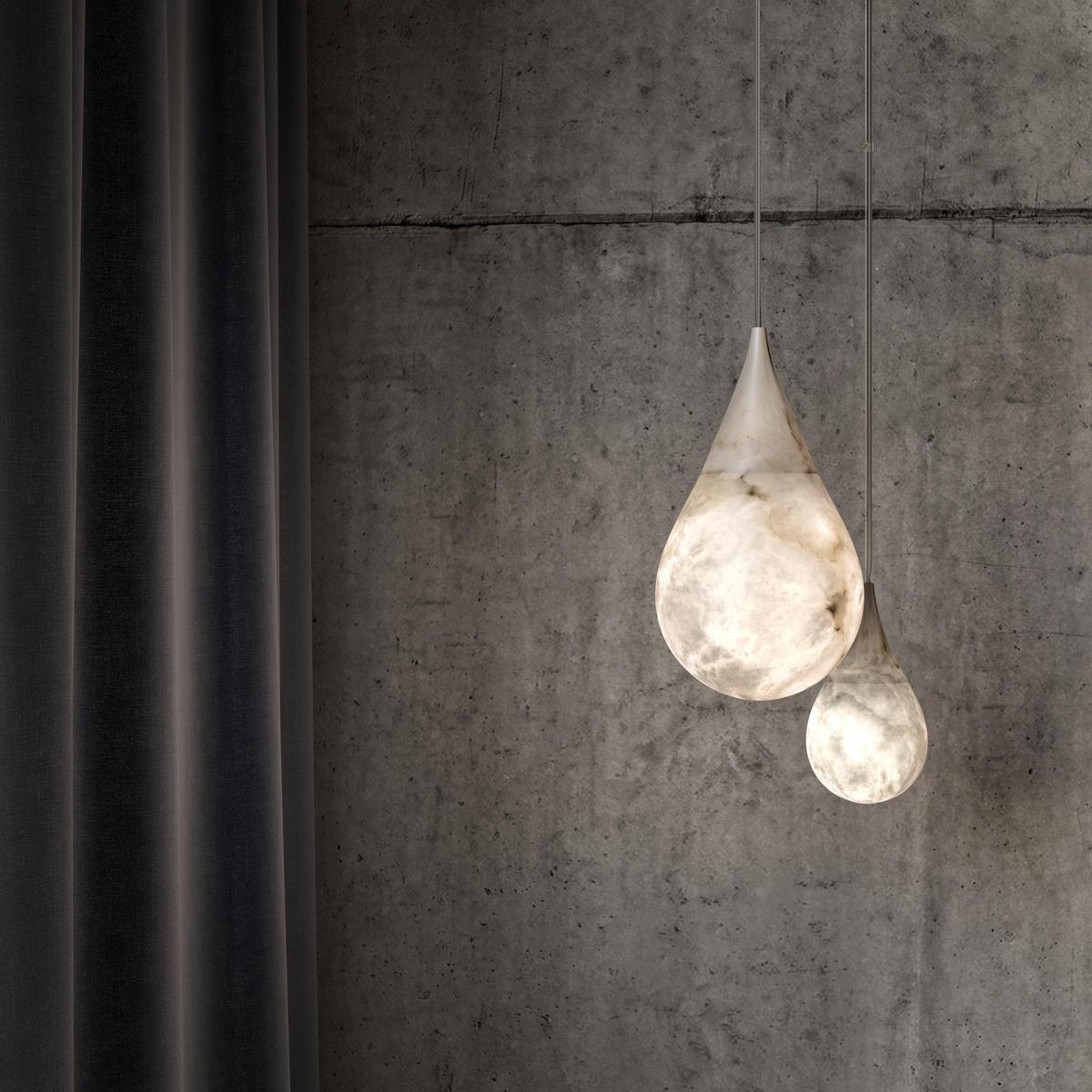 Alabaster Raindrop Pendant Light
