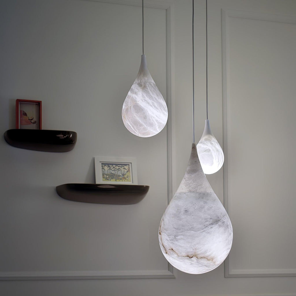 Alabaster Raindrop Pendant Light