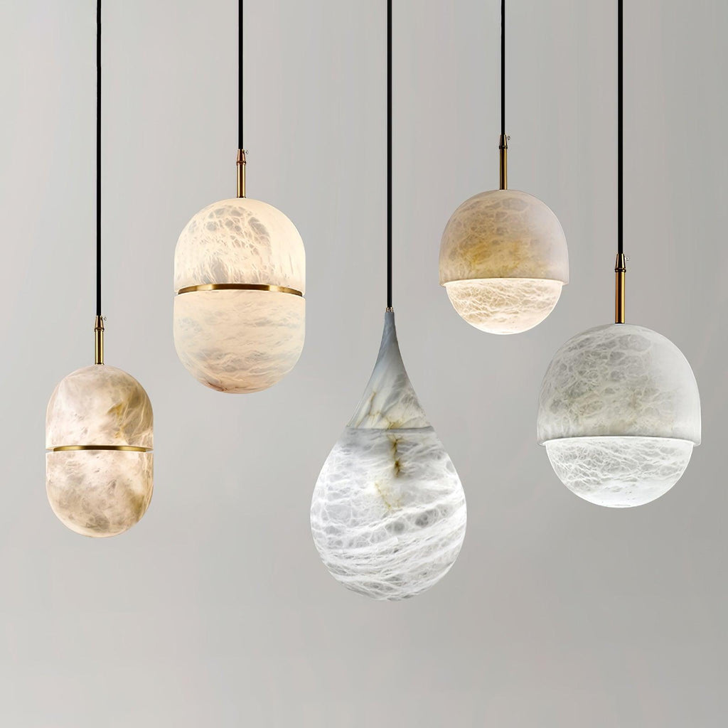 Alabaster Raindrop Pendant Light