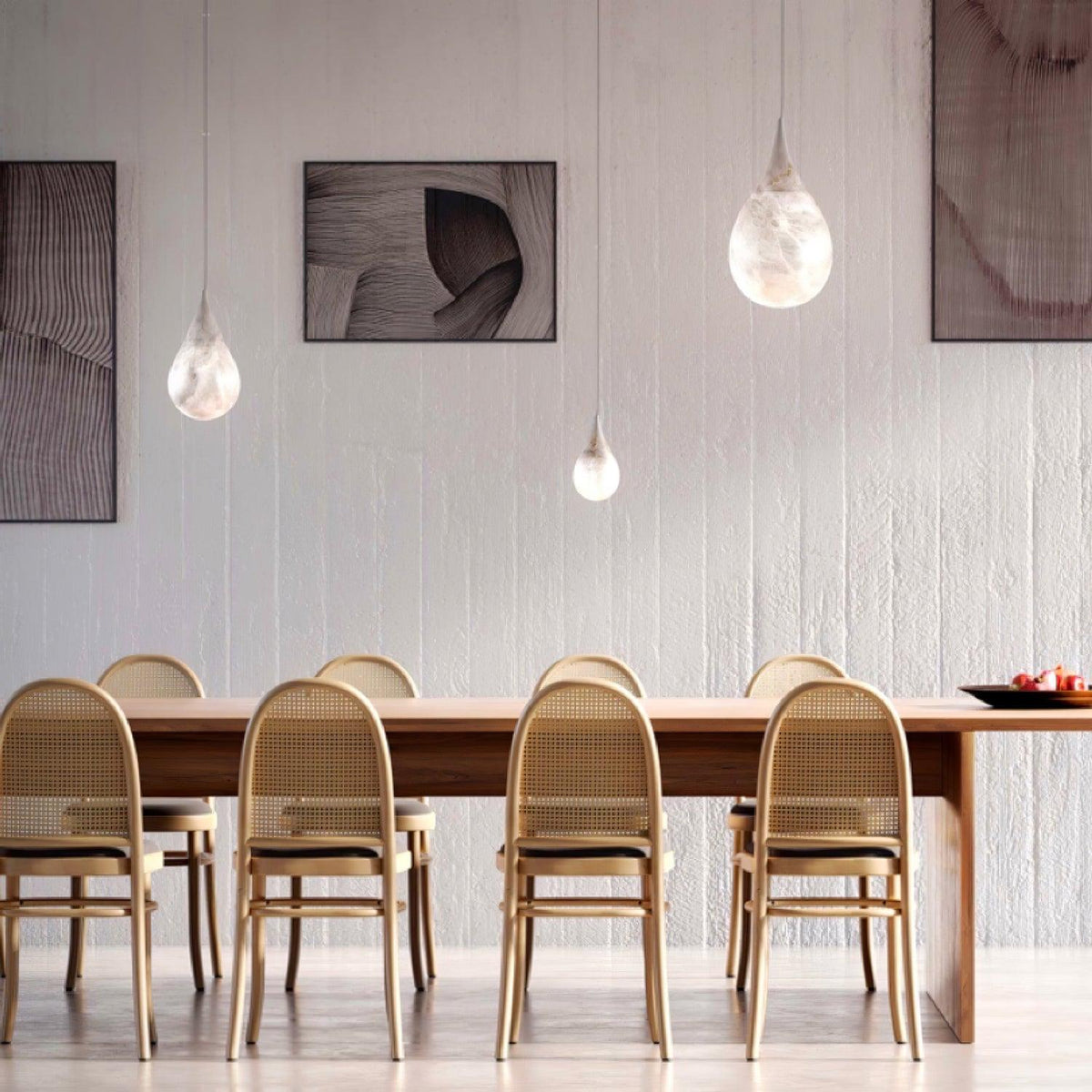 Alabaster Raindrop Pendant Light