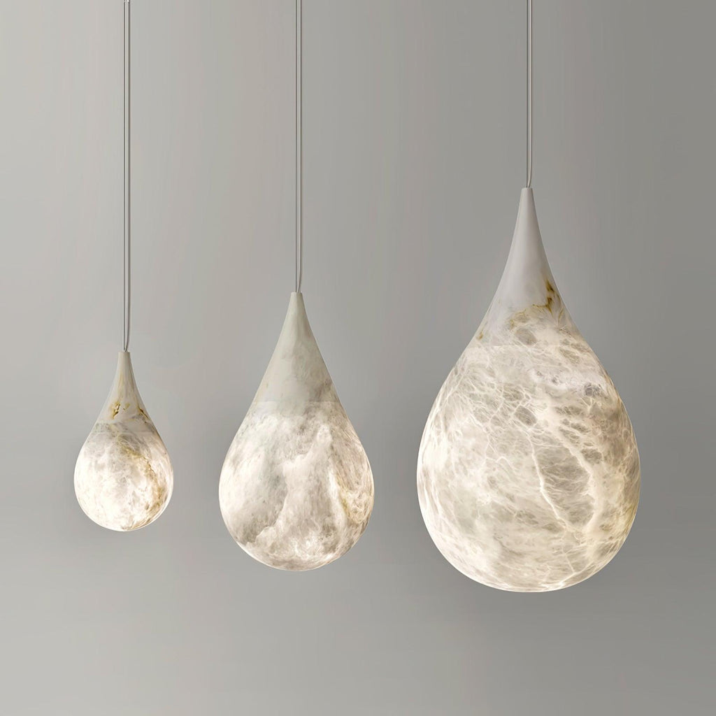 Alabaster Raindrop Pendant Light