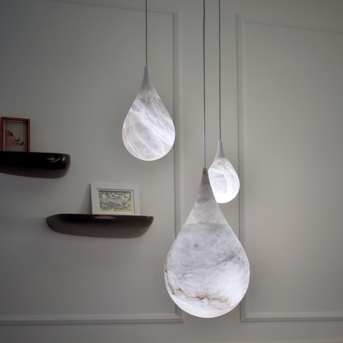 Alabaster Raindrop Pendant Light