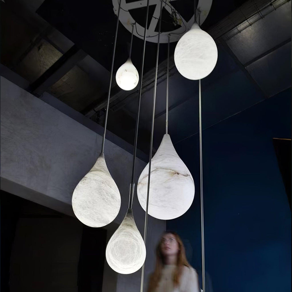Alabaster Raindrop Pendant Light
