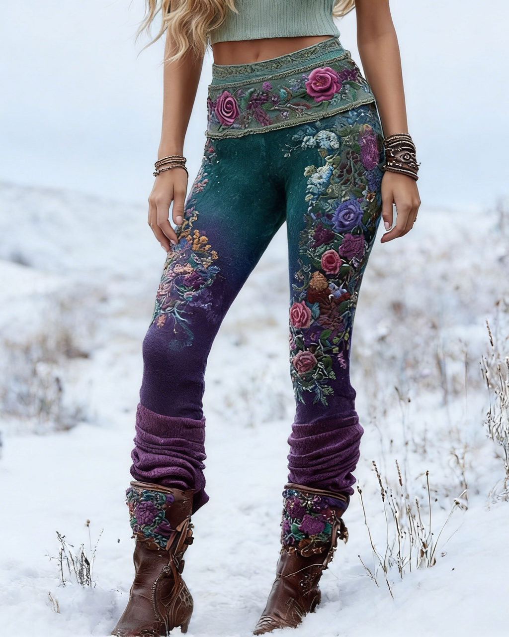 Viking Leggings Lila Blau: 3D-Print Lebensbaum, Keltisch, Blickdicht, Push Up Fit Größe S-5XL