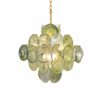 Verdant Bloom Glass Chandelier