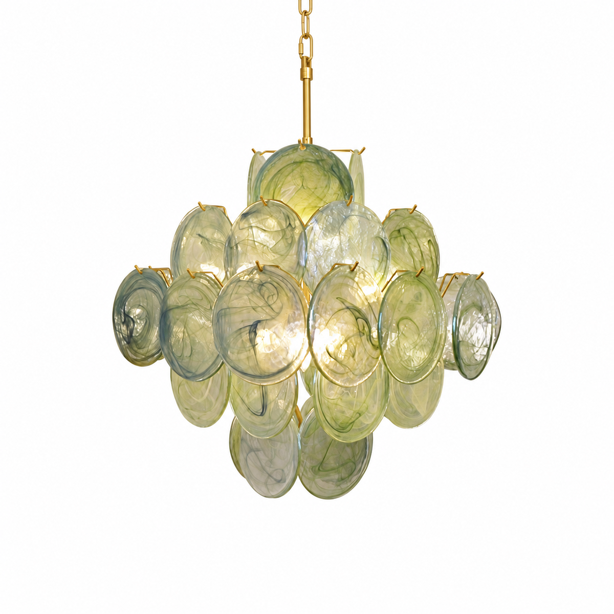 Verdant Bloom Glass Chandelier