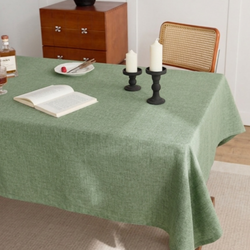 Tischdecke aus Reinleinen in Salbeigrün - Natürliche Leinenoptik, Waschbar & Langlebig, Tischtuch für Esszimmer, Garten & Terrasse