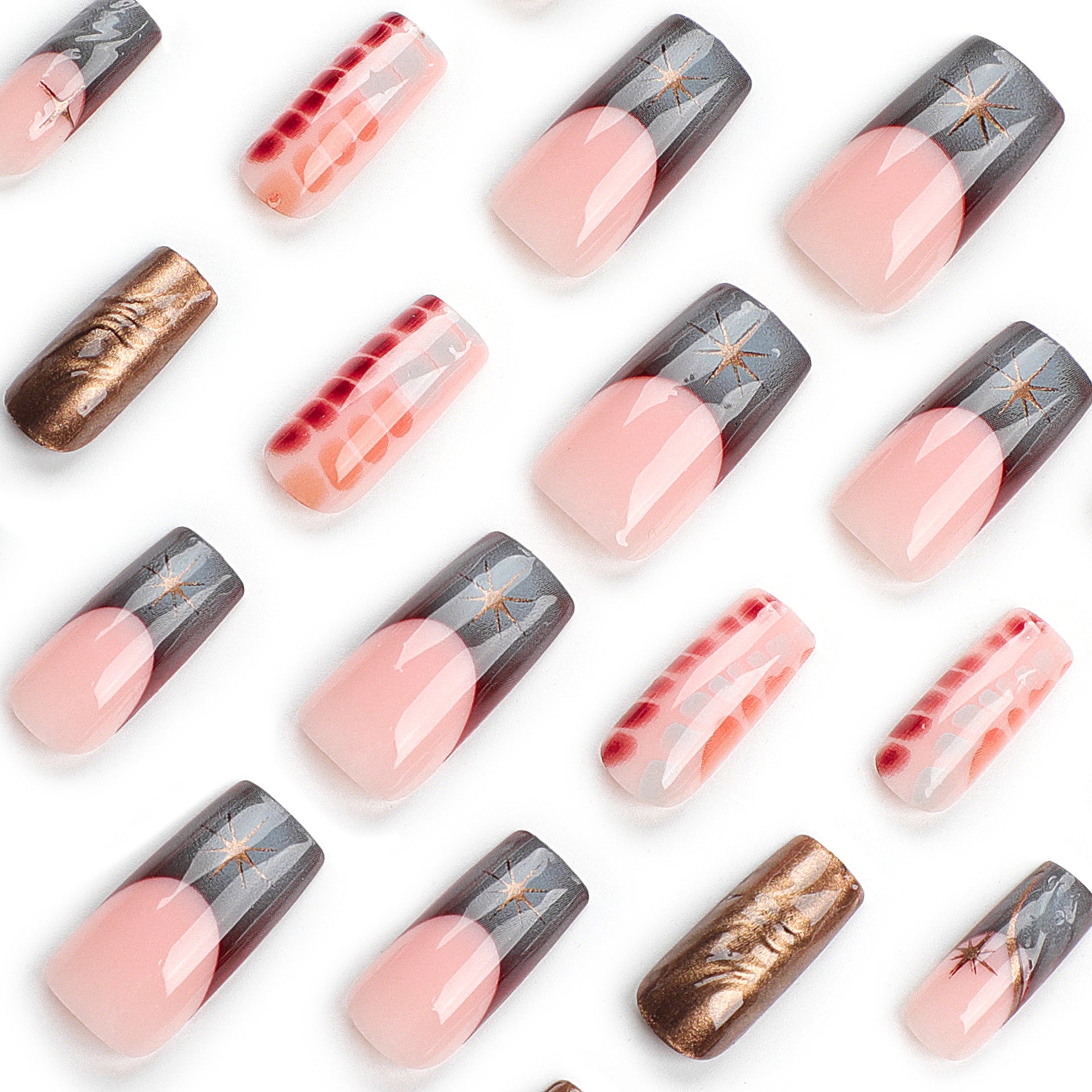 StarNagel Ballerina Nägel mit French Ombre und 3D Sternenglanz