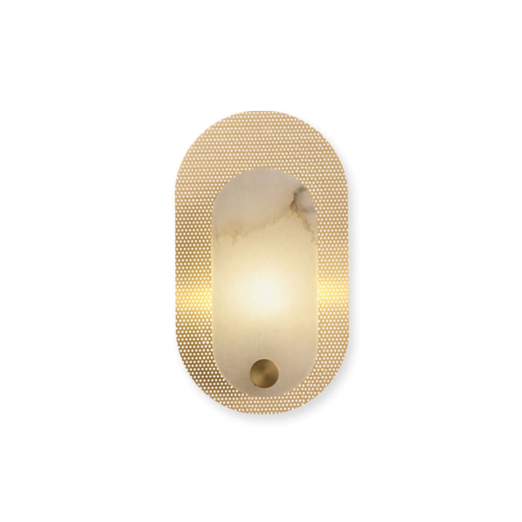 Perforated Oval Alabaster Wall Sconce