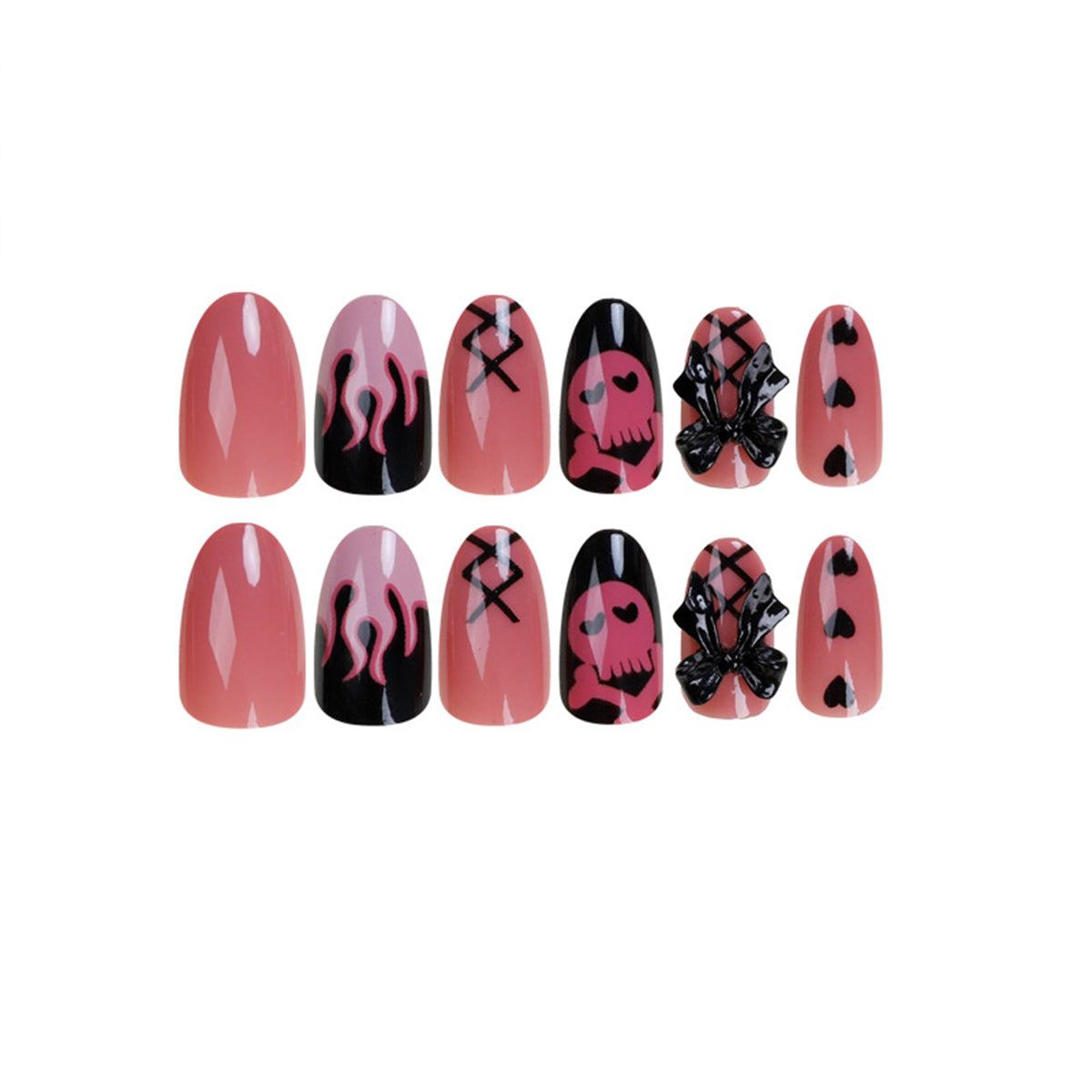 StarNagel Coffin Nails im Flammen-Look für einen Hellen Teint