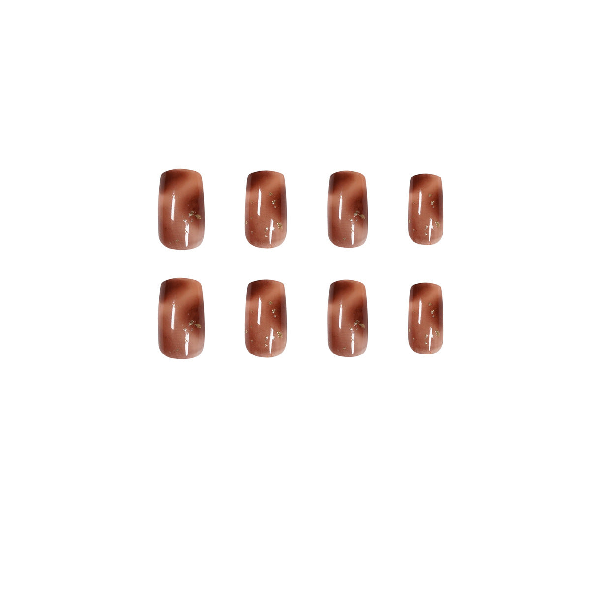 StarNagel Coffin Nails in Bernstein-Gold mit Glitzer