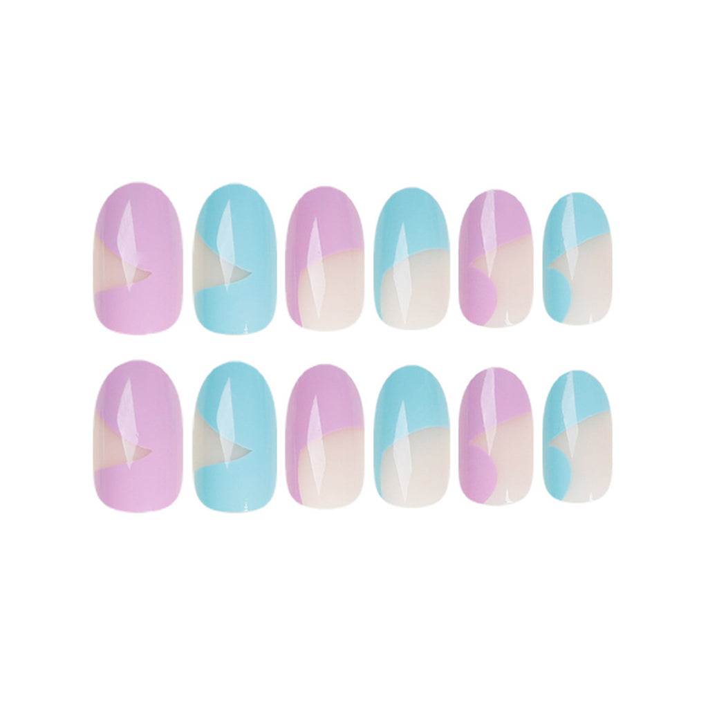 StarNagel Coffin Nails in Bunt mit Minimalistischem French