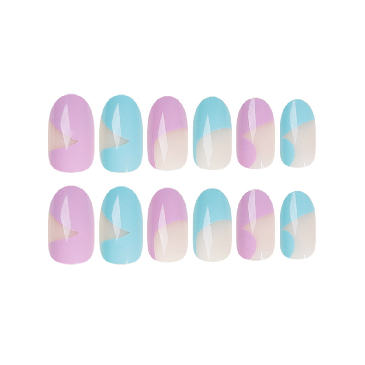 StarNagel Coffin Nails in Bunt mit Minimalistischem French
