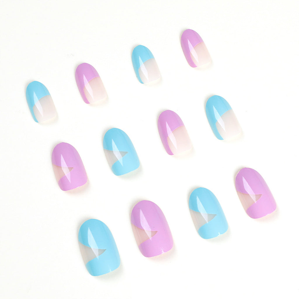 StarNagel Coffin Nails in Bunt mit Minimalistischem French