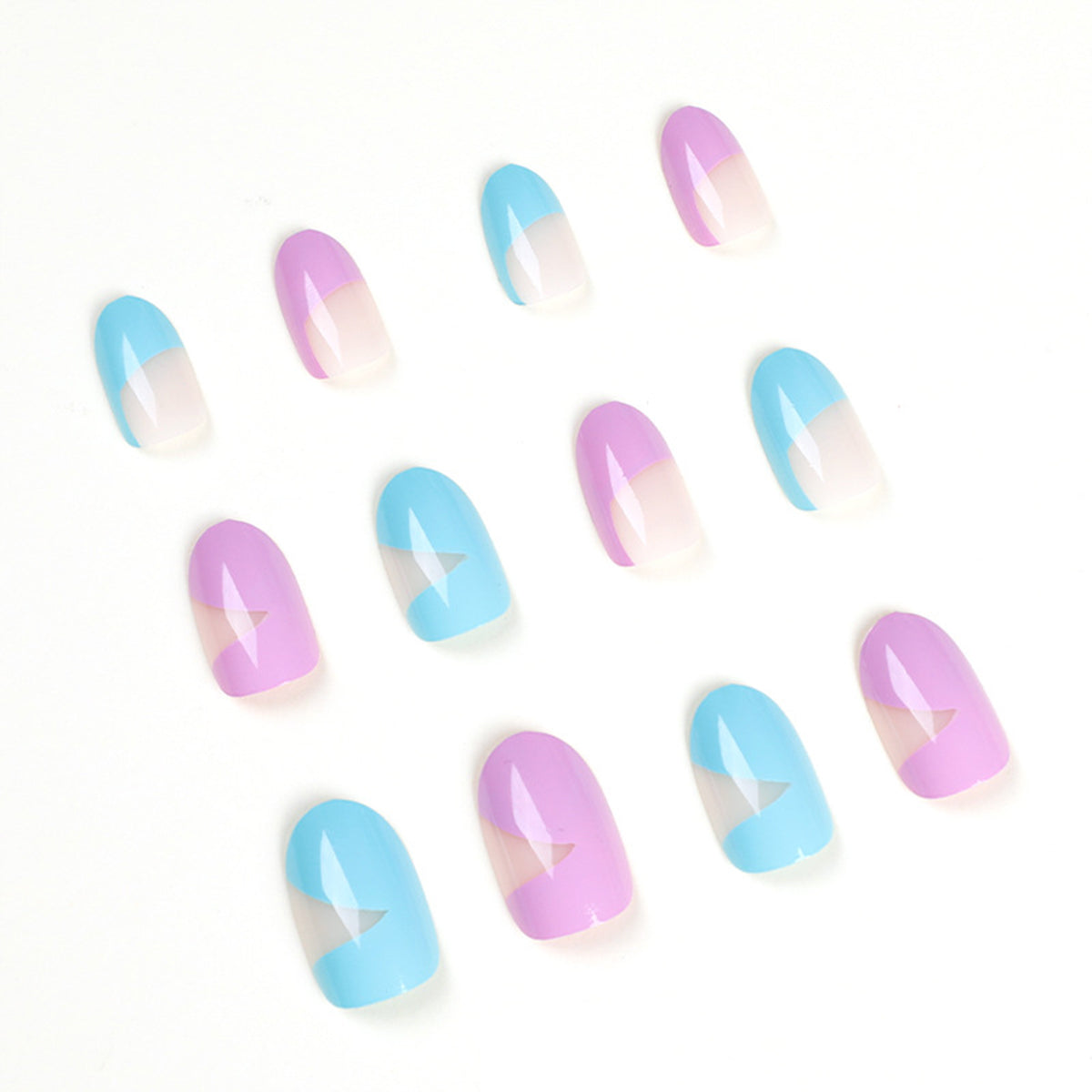 StarNagel Coffin Nails in Bunt mit Minimalistischem French