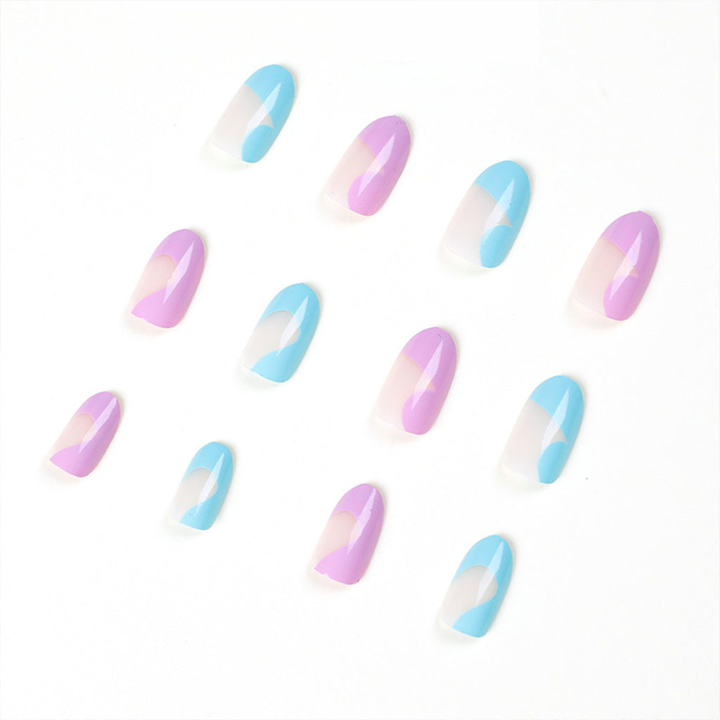 StarNagel Coffin Nails in Bunt mit Minimalistischem French