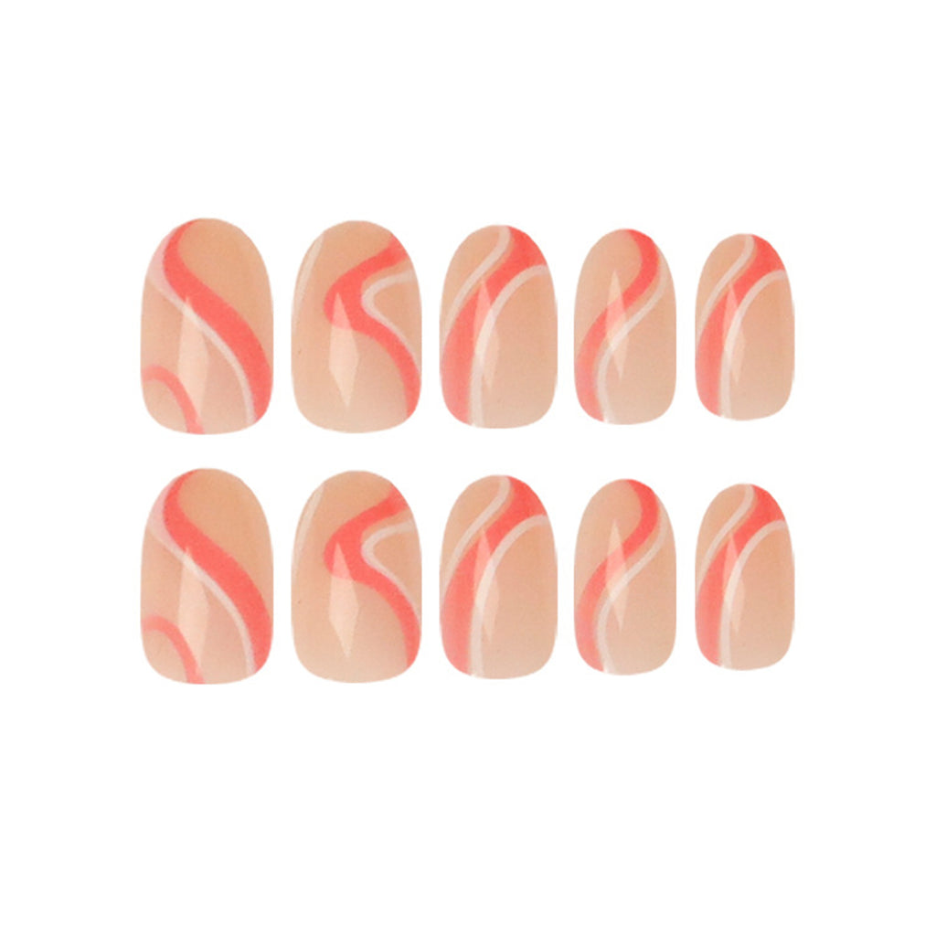 StarNagel Coffin Nails in Nude mit Französischen Linien