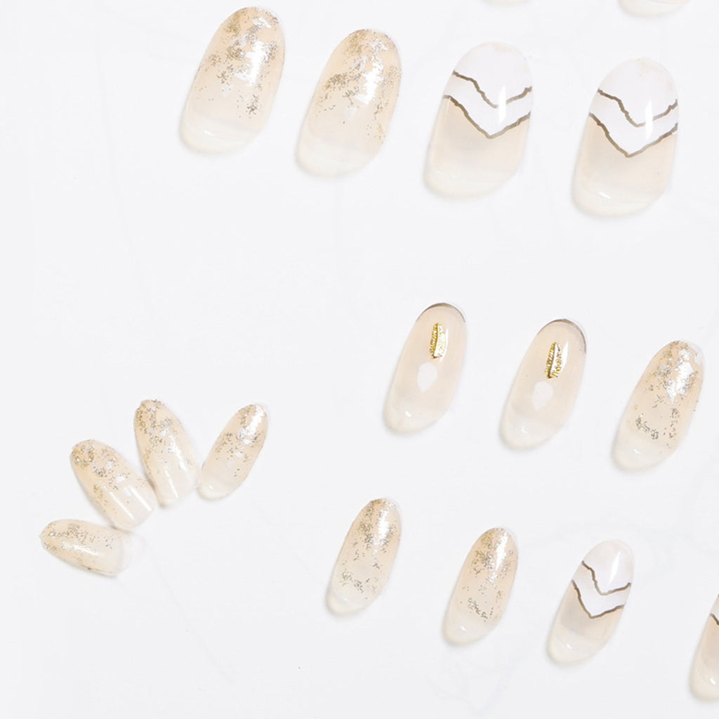 StarNagel Coffin Nails in Nude mit Hügel-Federn