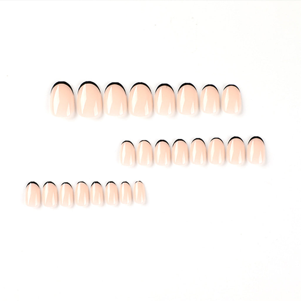 StarNagel Coffin Nails in Nude mit Schwarzem French