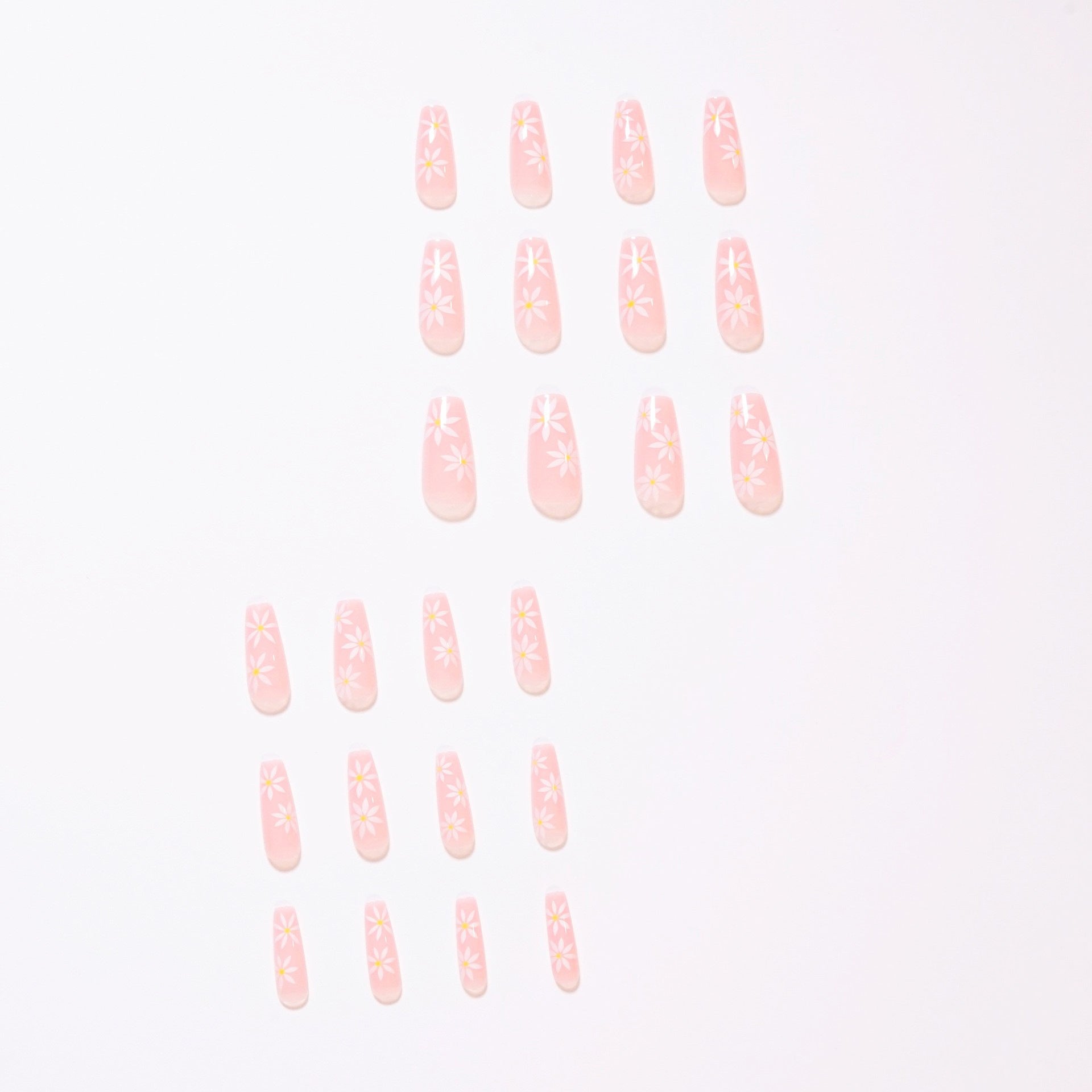 StarNagel Coffin Nails in Rosa mit Ländlichem Sonnenblumen Design