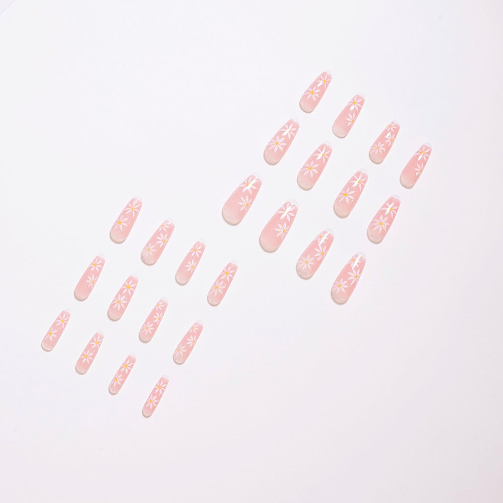 StarNagel Coffin Nails in Rosa mit Ländlichem Sonnenblumen Design