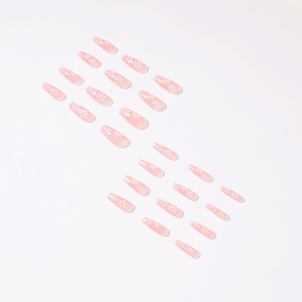 StarNagel Coffin Nails in Rosa mit Ländlichem Sonnenblumen Design