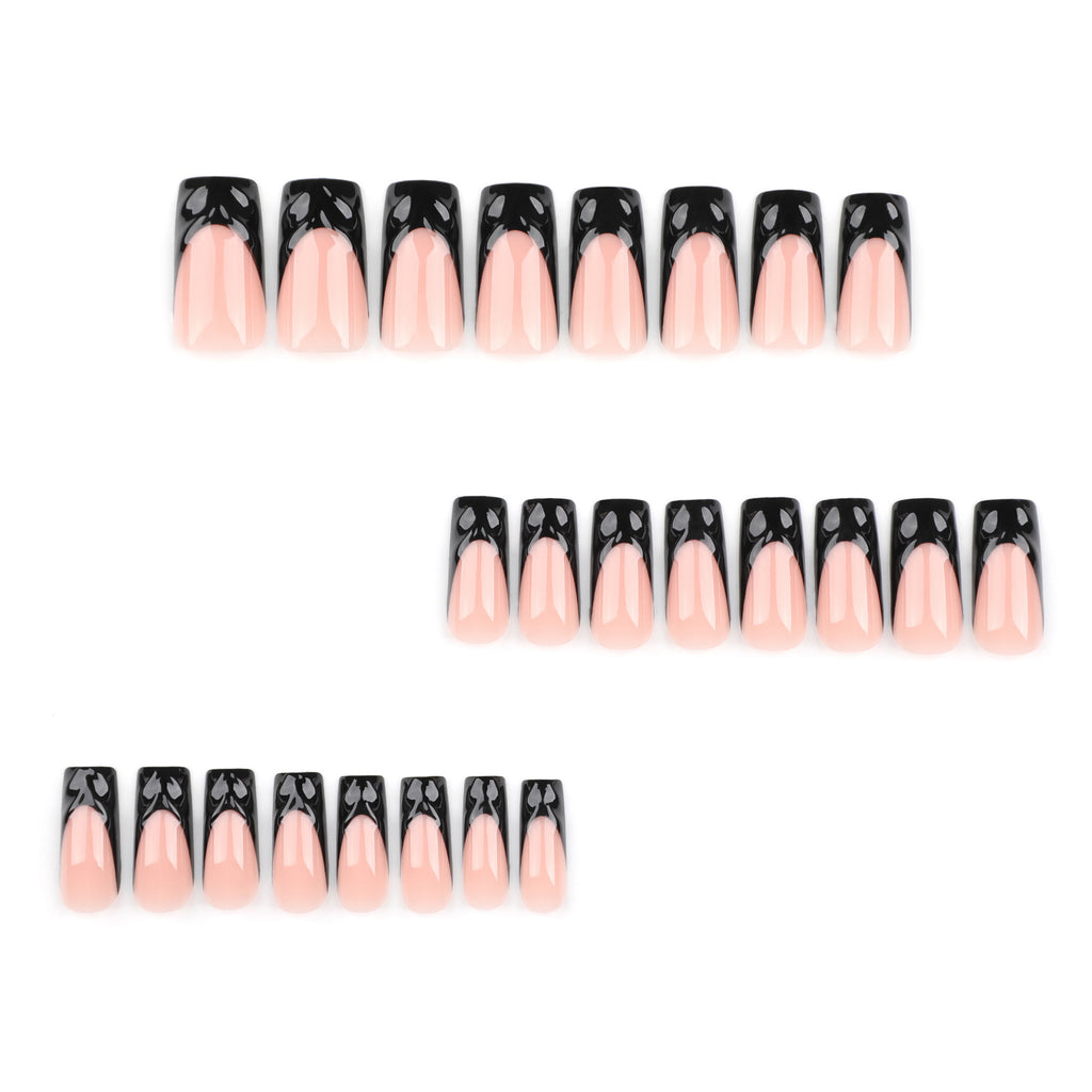 StarNagel Coffin Nails in Schwarz mit Minimalistischem French
