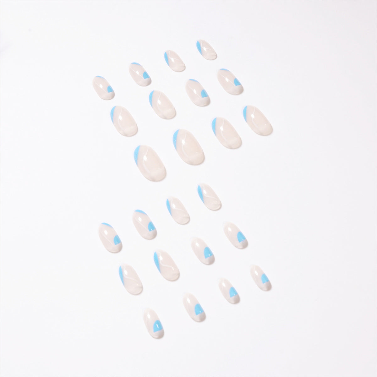 StarNagel Coffin Nails mit Blauen French Linien