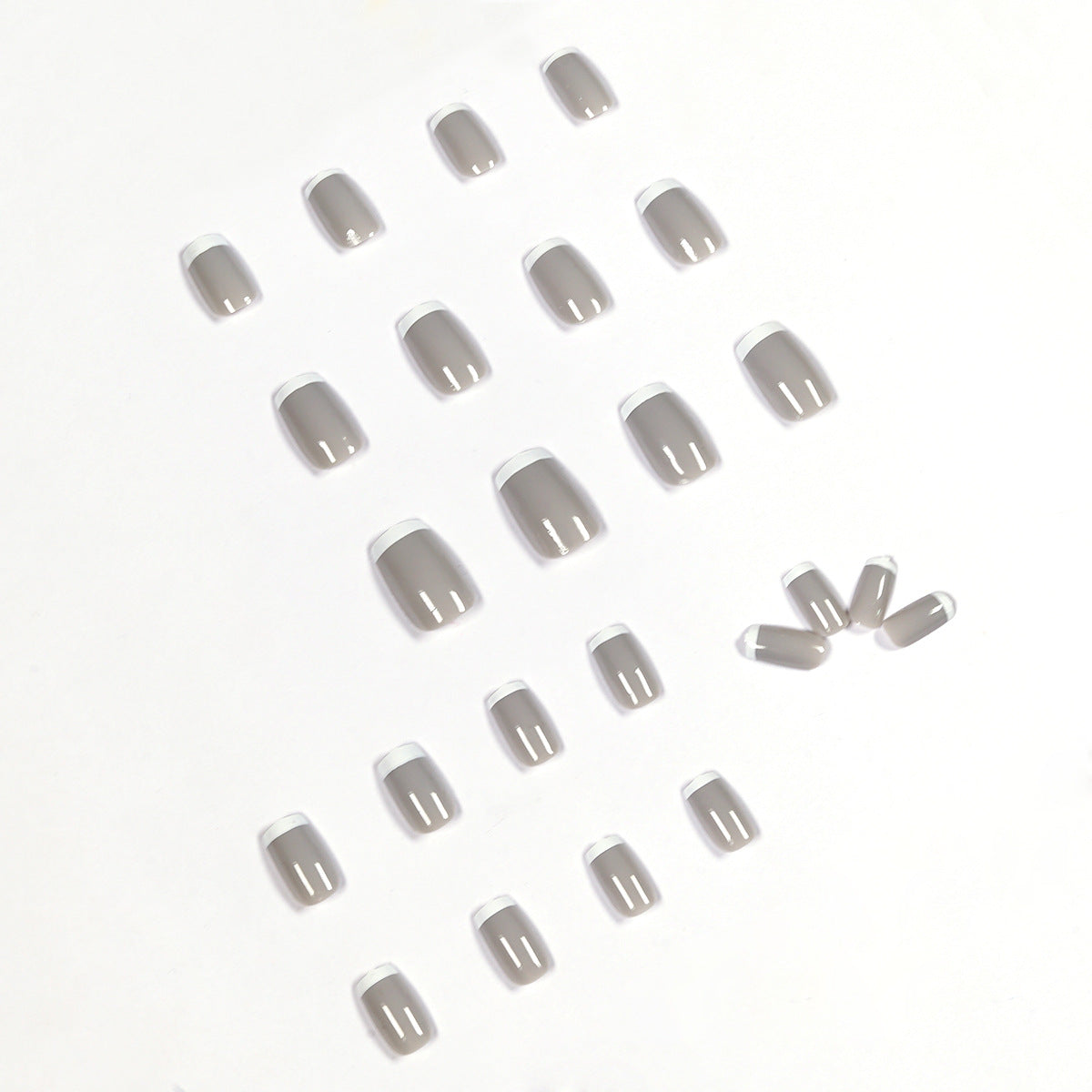 StarNagel Coffin Nails mit French in Grau-Weiß