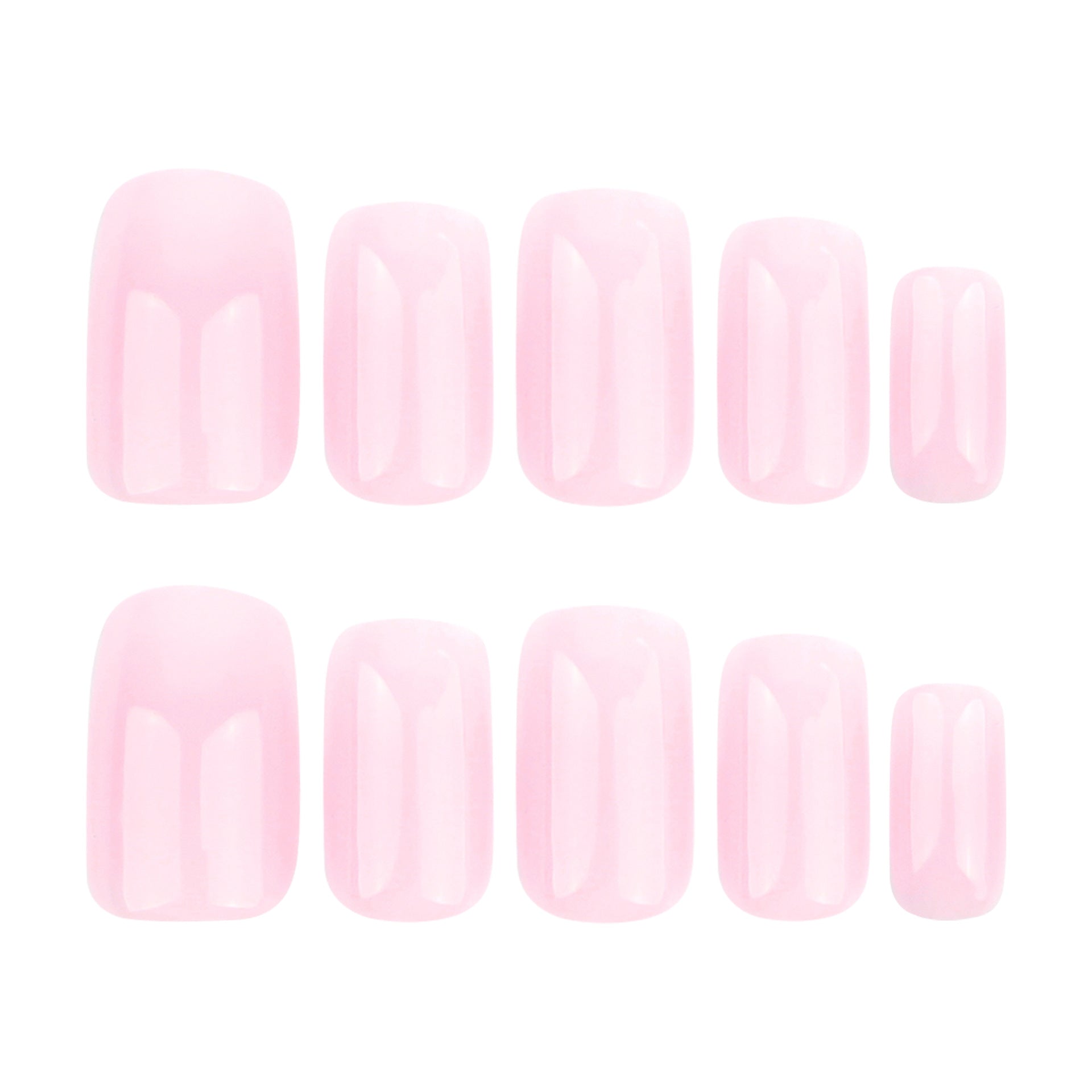 StarNagel Coffin Nails mit French in Rosa-Weißem Ombre