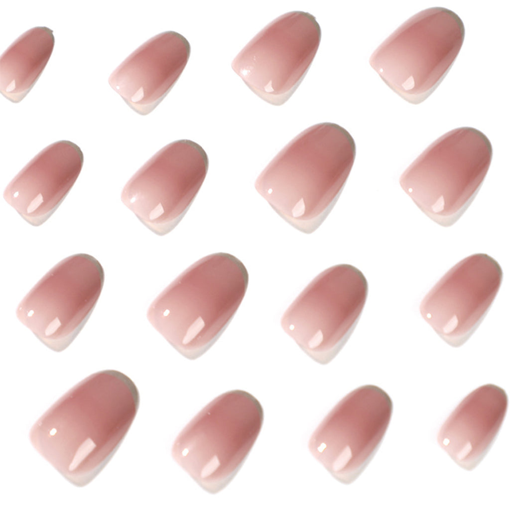 StarNagel Coffin Nails mit Goldenen French Linien in Nude Rosa