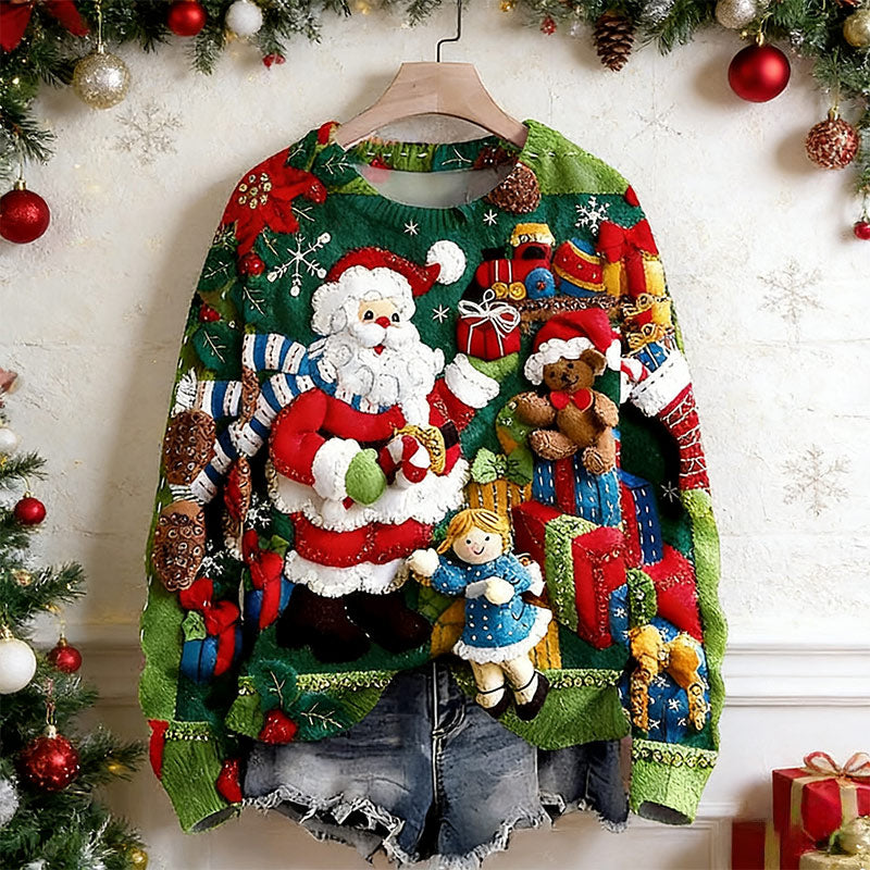 Damen Pink Christmas Sweater Einzigartiges Winter Strick Oberteil