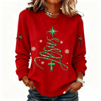 3D-Druck Damen Roter Christmas Faith Hoodie｜Bequemer Winter Kapuzenpullover für Feiertage Size S-5XL/red